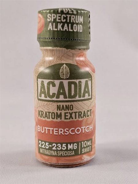 Acadia Nano Shot bottle shown in the lab-report section.